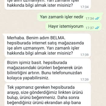 Hepsiburada İnternet Satış Uzmanının Rahatsız Edici Mesajları