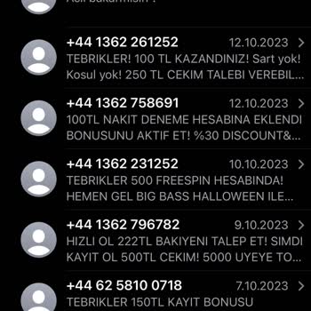 Vodafone +44 Alan Kodu İle Gelen SMS'leri Engellemiyor