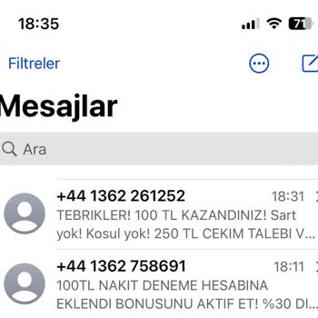 Vodafone +44 Alan Kodu İle Gelen SMS'leri Engellemiyor
