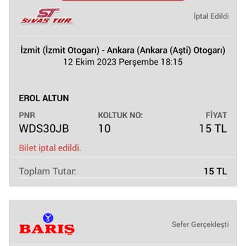 Obilet Son Anda Biletimi İptal Etti