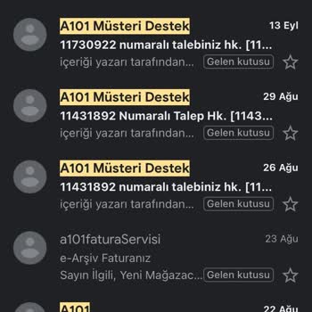 A101 2.5 Aydır Para İadesi Yapılmaması