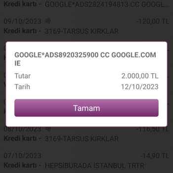 Google Ads Tarafımdan İzinsiz Alışveriş