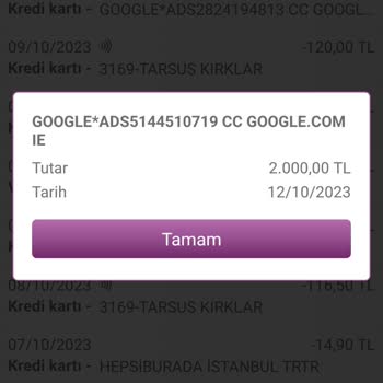 Google Ads Tarafımdan İzinsiz Alışveriş
