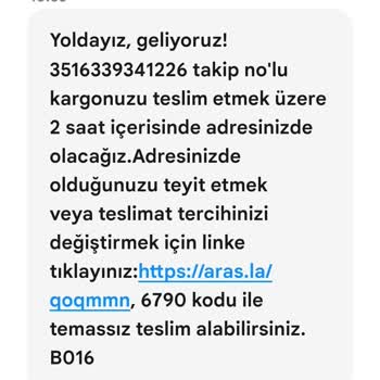 Aras Kargo Ürünü Teslim Etmiyor.