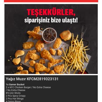 KFC Uzun Süre Teslim Edilmeyen Siparişin İptali.