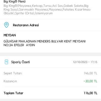 Burger King Yanlış Porsiyon Patates