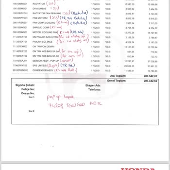 Honda Srs Ünitesi Temin Edilememesi