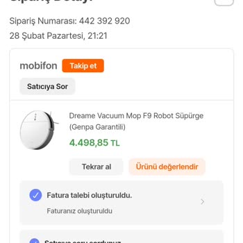 NF Bilişim Dreame F9 Mop Pro Robot Süpürge