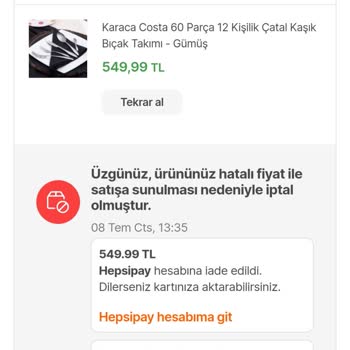 Hepsiburada Sipariş İptali