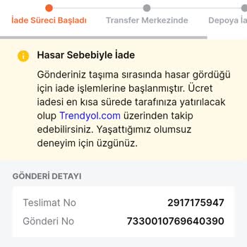 Trendyol Siparişim Elime Ulaşmadan İade Edildi