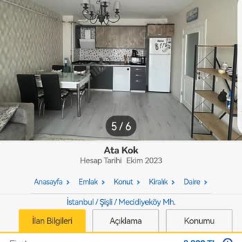 Sahibinden.comda Eşyalı Ev İlanı