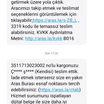 Aras Kargo Kayıp Kargo Teslim Yapılmadı