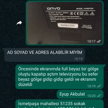 Onvo TV Bozuk Teknik Servis Gelmedi Cevap Da Vermiyor