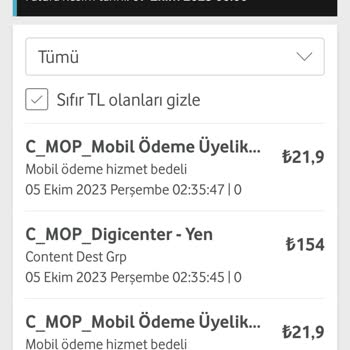 Digicenter Vodafone Üzerinden Bilgi Dışı Yapılan Abonelik Ve Ödeme