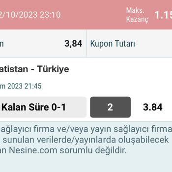 Nesine Kazanılan Kupon Yatmış Gözüküyor