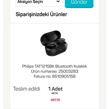 A101 Philips TAT1215BK Bluetooth Arızalı Kulaklık