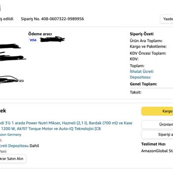 Amazon.com.tr Ürünün Gönderimini Gerçekleştirmiyor