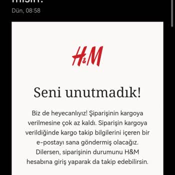 H&M Online Sipariş Gelmeyişi