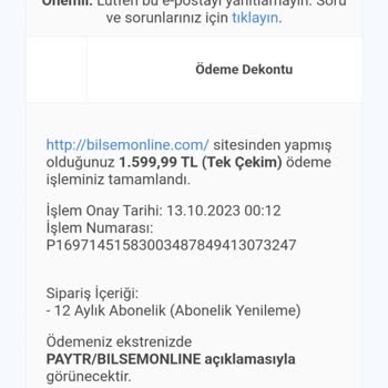 Bilsem Online İzinsiz Kartımdan Para Çekilmesi