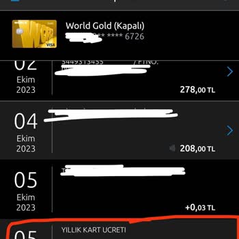 Yapı Kredi 4 Yıl Sonunda Kart Aidat Ücreti Kesintisi Yapmıştır.