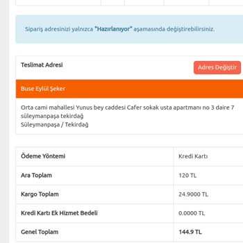 Bkmkitap Siparişi İptal Edememe