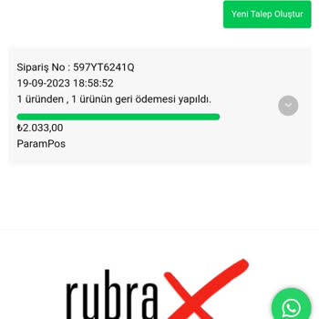 Rubrax İptal Edilmiş Ürün . Şekilde Ulaşım Sağlayamıyorum.
