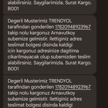 Sürat Kargo Kargonun Dağıtıma Çıkarılmaması