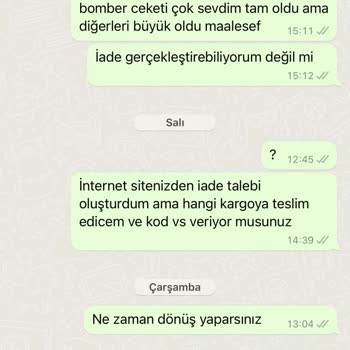 Oyku Wear İade Ve Değişim Olmasına Rağmen Arama Ve Mesajlara Dönüş Sağlamamaları