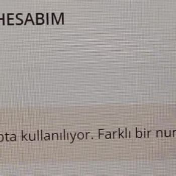 Yemek Sepeti Numara Başka Bir Hesap Tarafından Kullanılıyor Hatası