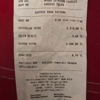 Garanti BBVA ATM Den Kartsız İşlemlerden Kart Numarasına Para Yatırma