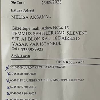 Teslim Edilmeyen Değişimi Yapılmayan Ürünler IKEA Bayrampaşa Mağazası