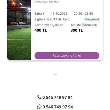 olleyy.com Halısaha Kiralama İşlemi