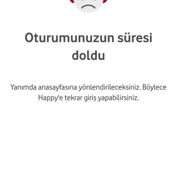 Vodafone Yanımda Uygulamasında Oturumunuzun Süresi Doldu Hatası