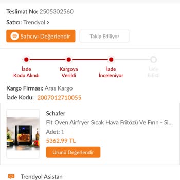 Trendyol Analize Gönderdiğim Ürün Hakkında Hiçbir Bilgi Alamıyorum