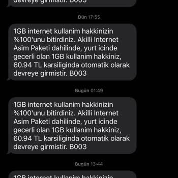 Vodafone Bilgim Dışında Akıllı İnternet Aşım Paketi Ve İptal Sorunu!