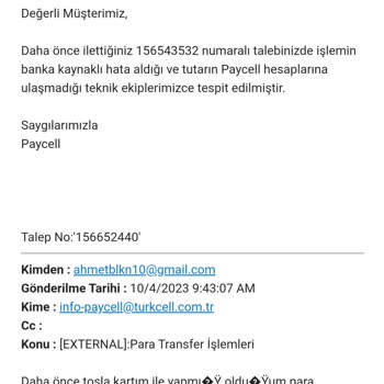 Tosla Paramı İade Etmiyor