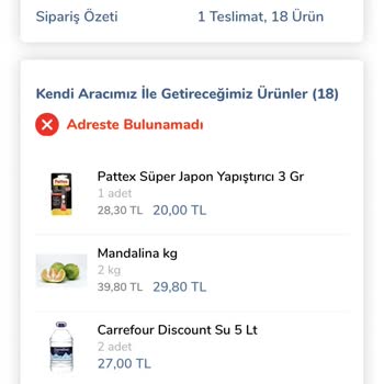 Carrefour SA Sipariş Teslimat Aksaklığı