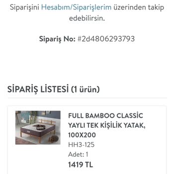 Vivense' Ye İade Ettiğim Hasarlı Yatak İadesinin Ödenmemesi.