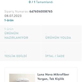 Vivense 'den Yorgan Siparişi