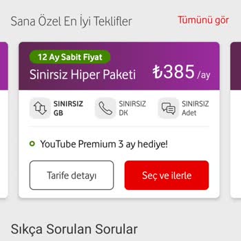 Vodafone Daha Üst Paketlerin Seçilmesi İçin Zorluyor