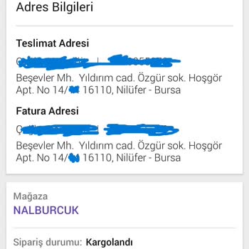Yurtiçi Kargo "Adres Sorunu Nedeni İle Teslim Edilemedi" (Yersen)