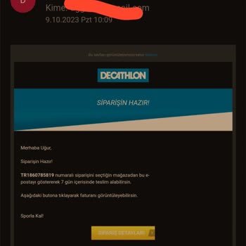 Decathlon Hatalı Sipariş İptali