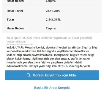 Sigorta Bilgi ve Gözetim Merkezi Yanlış Hasar Bilgisi