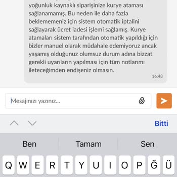 Trendyol Yemek Siparişim İptal Edildi