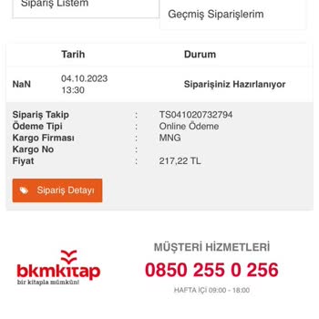 BKM Kitap Siparişimi Göndermiyor