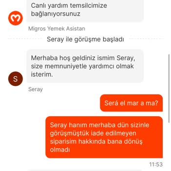Migros Yemek Paramı İade Etmiyor