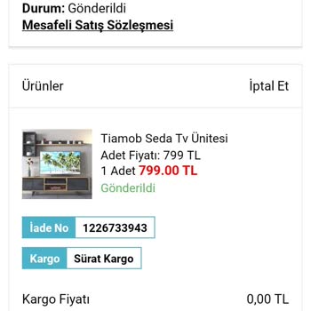A101 Ürün Sitede Belirtilen Kargoya Değil Başka Kargoya Verilmiş