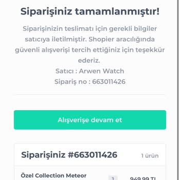 Shopier Arwen Watch Adlı Satıcıdan Mağdur Oldum