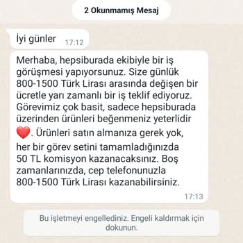 Hepsiburada Bilmediğim Dis Ülke Kodlu Numaradan Mesaj