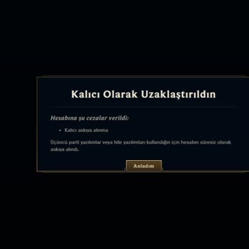League of Legends Hesabımın Üçüncü Parti Yazılım Kullandığı İddiası